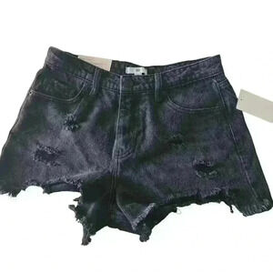 p7084  BP ash black distressed ripped short shorts size 28